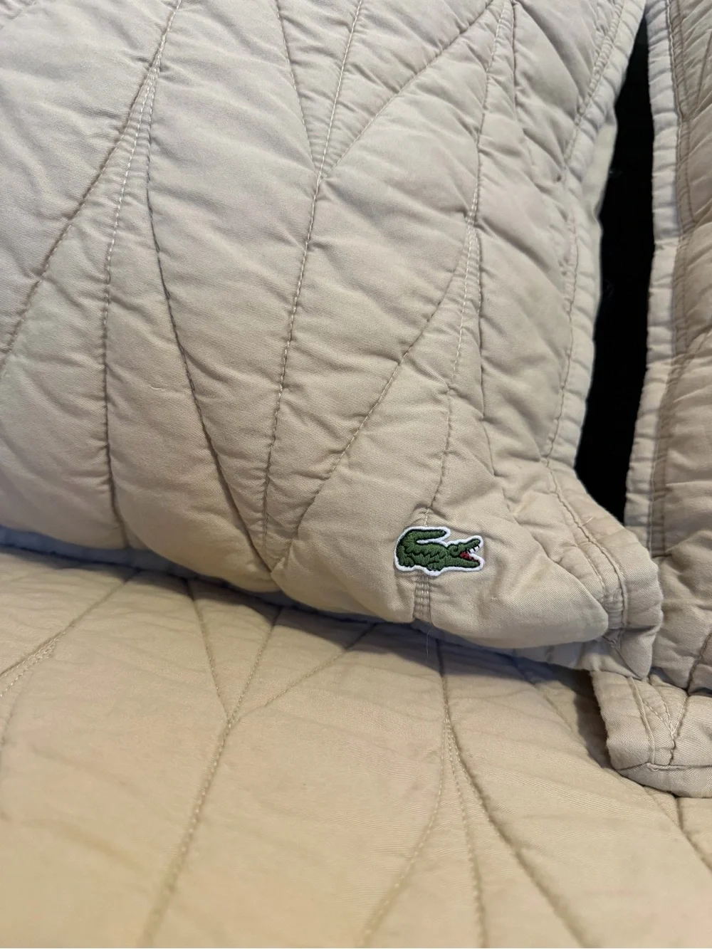 Lacoste Brand Beige/Neutral/Tan Quilt for Full/Queen Beds Soft Weave Pattern